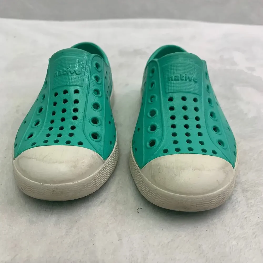 Native Jefferson Childrens 7 Turquoise Water Shoes Sneakers Rubber Beach Outdoor